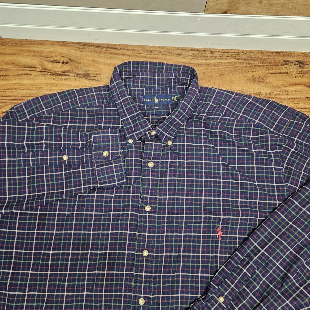 Ralph Lauren Plaid Button Down Shirt Mens Size 3XLT Long Sleeve Classic Fit
